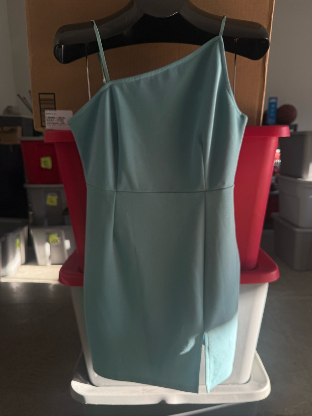 Sleeveless Mint One-Shoulder Mini Dress - Brand: mp15